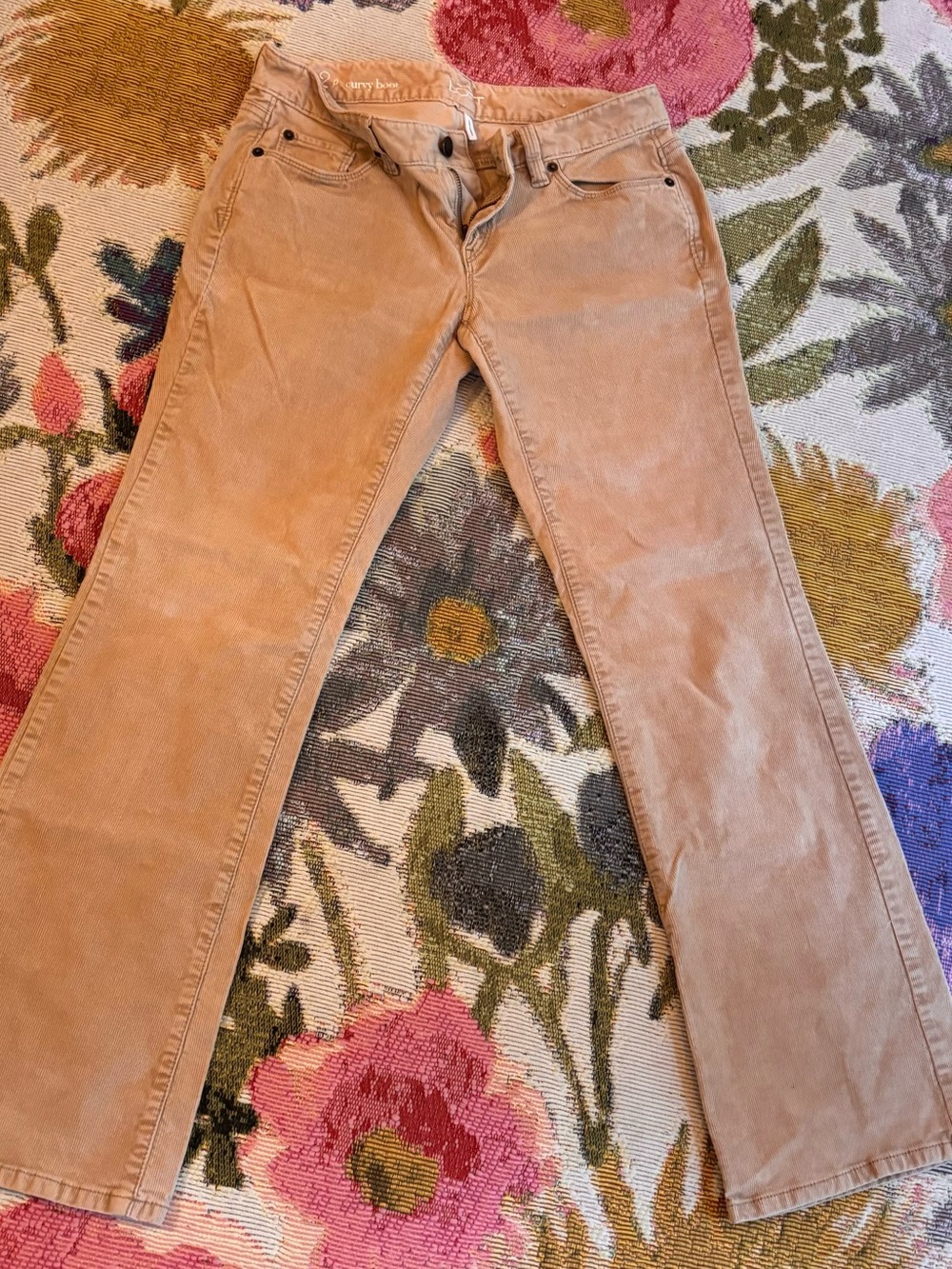 LOFT Tan Corduroy Wide-Leg Jeans
